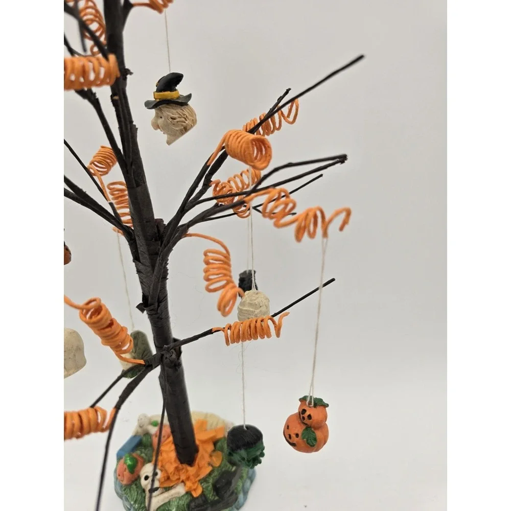 Halloween Village‎ Tree with Miniature Ornaments Tabletop Decoration